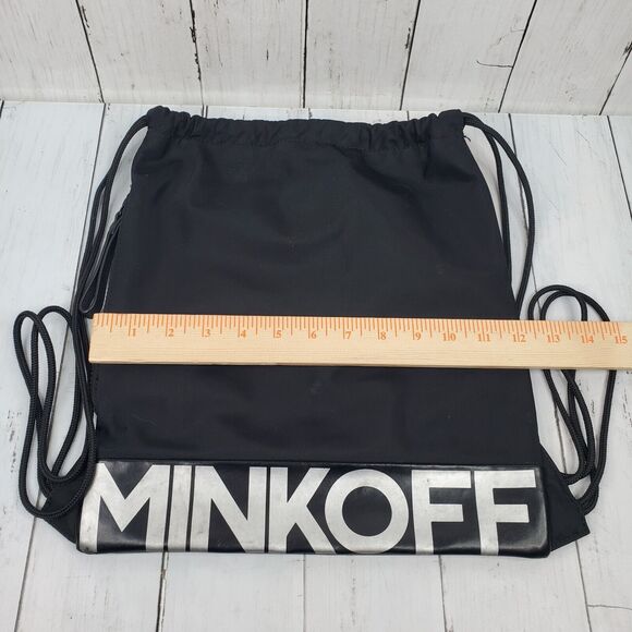 Rebecca Minkoff Small Nylon Backpack Black Drawstring Lightweight - Picture 14 of 14